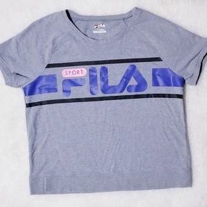 Fila Short Sleeve Sweatshirt Logo Style Gray Top